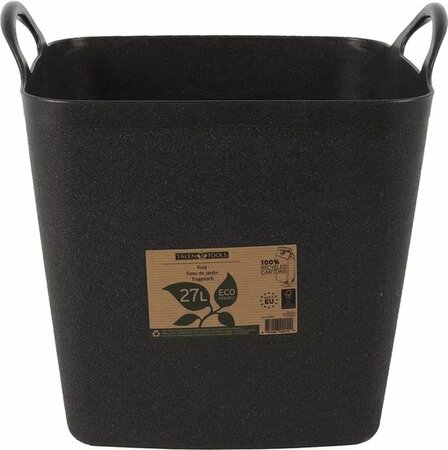 Kuip recycled vierkant 27l zwart