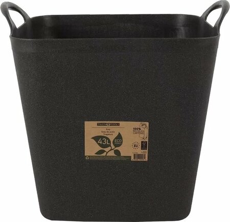 Kuip recycled vierkant 43l zwart