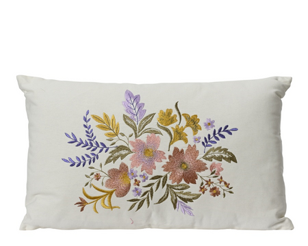 Kussen eg katoen l30b50h3cm wit