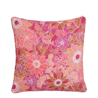 Kussen fleur l45b45h10cm roze