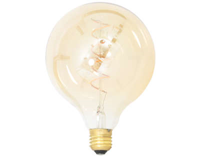 Lamp light glas d12.5h17.5cm oranje