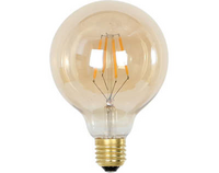 Lamp light glas d9.5h13cm oranje