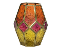 Lantaarn glas d16.50h20.5cm roze