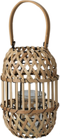 LANTAARN HOUT MET HANDVAT 22CM