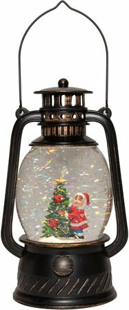 Lantaarn kerstboom 20.5x12cm zwart