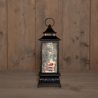 Lantaarn kerstman 29x10.5cm zwart