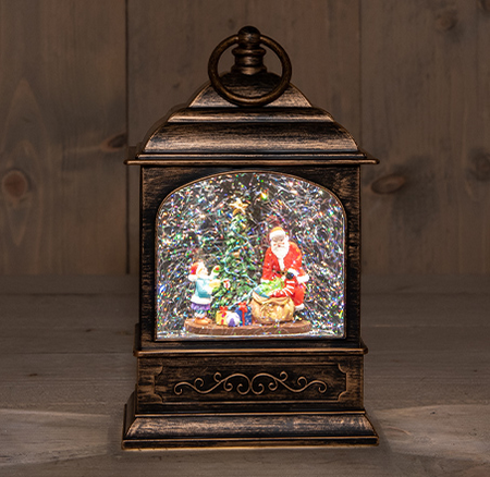 Lantaarn kerstman b13.5h25.5cm bo