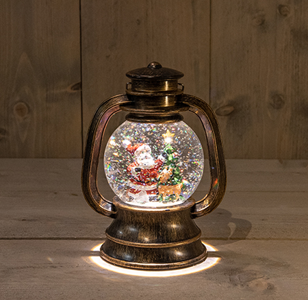 Lantaarn kerstman d13.5h20cm bo