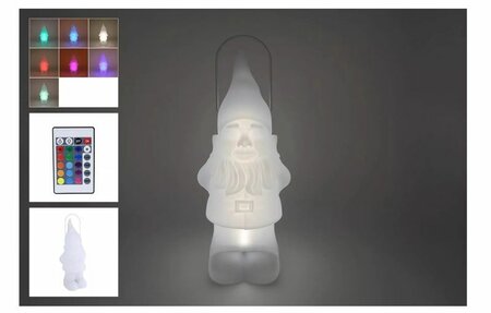 Lantaarn led kabouter 21x20x50cm wit