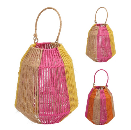 LANTAARN MET JUTE 25CM per stuk