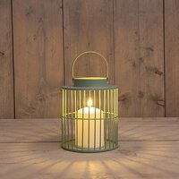 Lantaarn met kaars 18x15cm olijf