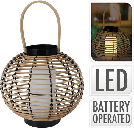 LANTAARN PE ROTAN MET HANDVAT