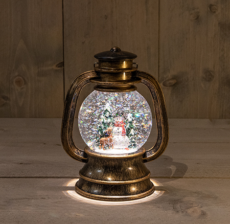 Lantaarn sneeuwman d13.5h20cm bo