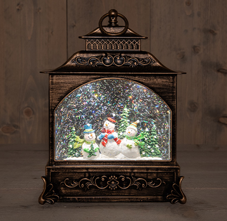 Lantaarn sneeuwpop b22h29cm bo