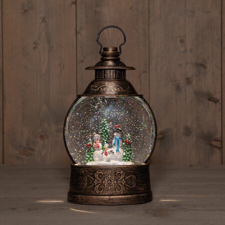 Lantaarn sneeuwpop glitterwater - afbeelding 1