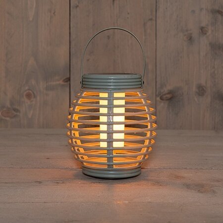 Lantaarn solar 15x15cm olijf