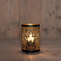 Lantaarn ster 16x10.5cm zwrt/gd