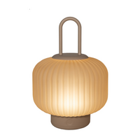 Lantaarn usb glas 25x18cm zand