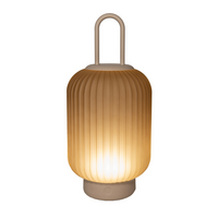 Lantaarn usb glas 33x15cm zand