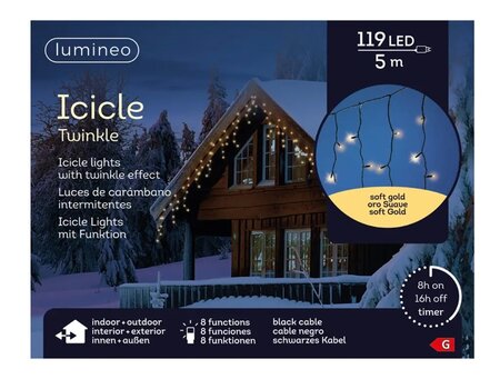 Led icicle l500cm119l zwrt/sft gld