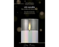 Led kaars d7.5h12.5cm iris/warm wit