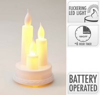 LED KAARSEN 14CM OP ROND PLATE