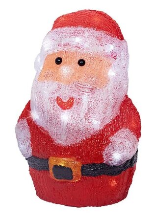 Led kerstman l15b17h23cm30l rd/kwt