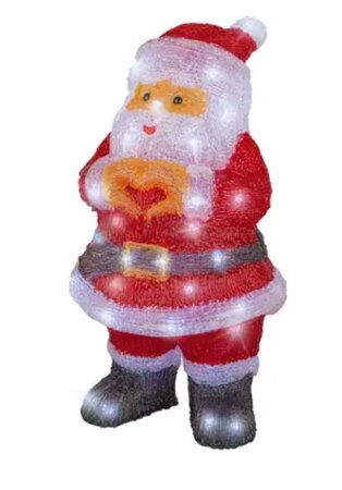 Led kerstman l21.7b23h41.5cm rd/kwt