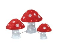 Led paddestoel trnsprnt/k.wit 3st