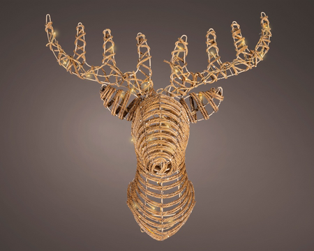 Led rendier l28b68h66cm-48l bruin/s.gold