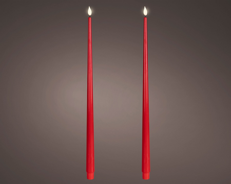 Leddinerkrs 3d vlam d2h43cm 2st rood