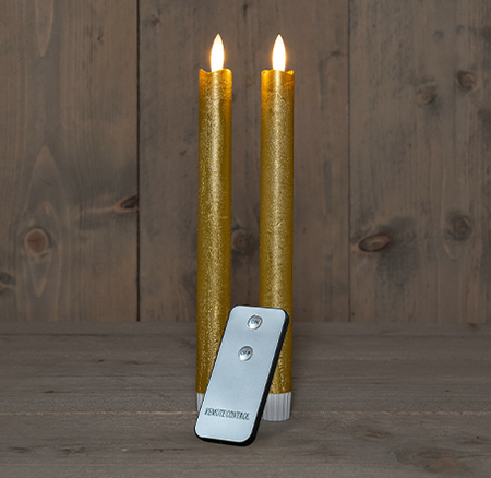 Leddinerkrs rustiek+3d vlam s2 goud - afbeelding 1