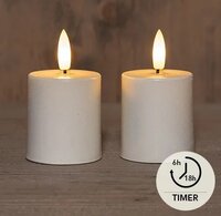 Ledkaars 3d.vlam d5h8cm 2st wit