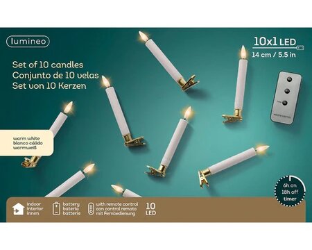 Ledkaars d4h14cm wt/flm 10st - afbeelding 1