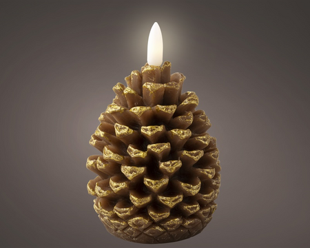 Ledkaars d7h11cm bruin/warm wit