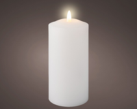 Ledkaars kerk d8h18cm creme bo