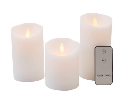 Ledkaars wax+vlam+ab s3 wit bo