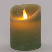 Ledkaars wax+vlam h10cm jade bo