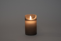 Ledkaars wax+vlam h12.5cm grs bo