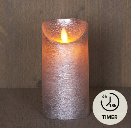 Ledkaars wax+vlam h15cm bo zlv