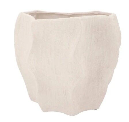 LISBOA WHITE POT WAVE 14X14X12CM
