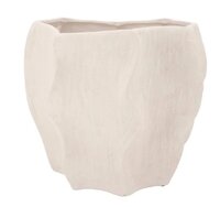 LISBOA WHITE POT WAVE 14X14X12CM