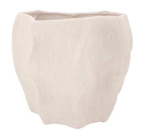 LISBOA WHITE POT WAVE 38X38X33CM