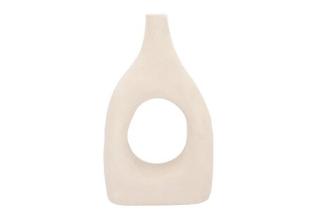 LISBOA WHITE VASE OVAL 28X11X46CM