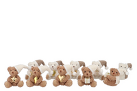 LOULOU COZY SAND HANGER BEAR WITH HAT per stuk 7X8X11CM