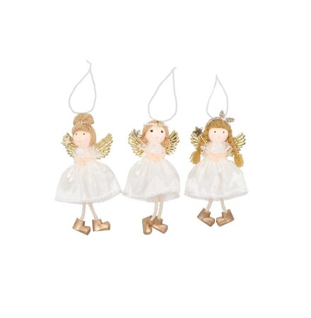 LOULOU WHITE X-MAS HANGER DANGLING LEGS  per stuk 6X6X16CM