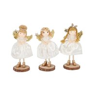 LOULOU WHITE X-MAS STANDING ANGEL per stuk 6X6X17CM