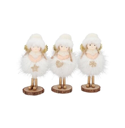LOULOU WHITE X-MAS STANDING GIRL per stuk 6X6X17CM