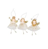 LOULOU WHITE X-MAS STANDING GIRL per stuk 9X6X15CM