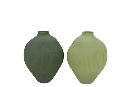 LUXX MAJESTIC GREEN VASE ORGANIC per stuk 17X17X23CM